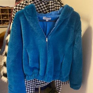 Crop Top Furry Blue Bomber